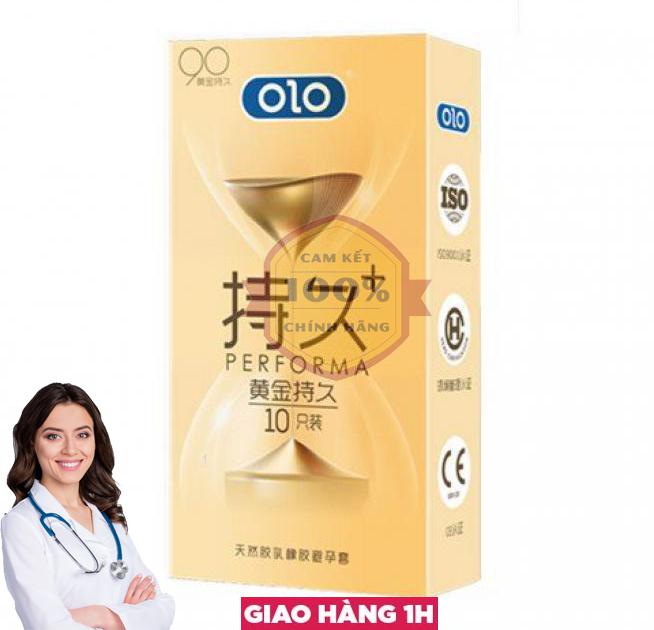  Bán Bao cao su OLO 0.01 Đồng Hồ Vàng - Kéo dài thời gian - Hộp 10 cái  chính hãng 