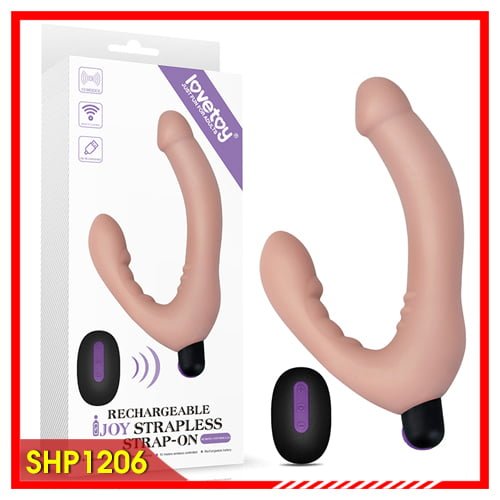 Sextoy 2 Đầu Joy Strapless Silicon Siêu Mềm Có Rung - SHP1206