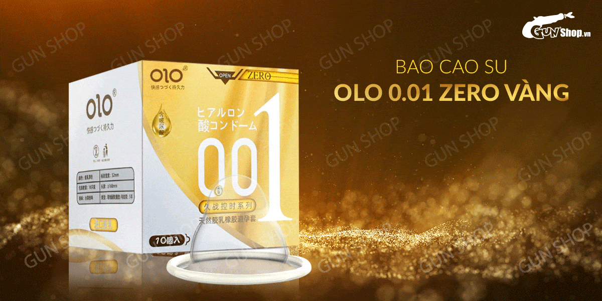 Phân phối Bao cao su OLO 0.01 Zero Vàng - Siêu mỏng gân và hạt - Hộp 10 cái nhập khẩu Phân phối Bao cao su OLO 0.01 Zero Vàng - Siêu mỏng gân và hạt - Hộp 10 cái nhập khẩu