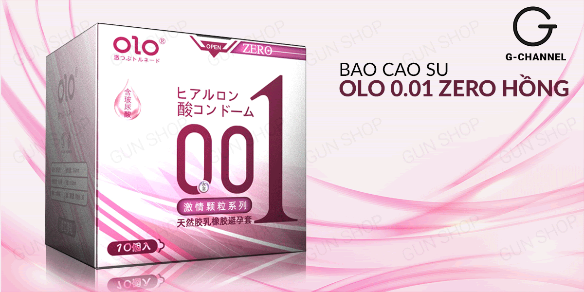 Đại lý Bao cao su OLO 0.01 Zero Hồng - Siêu mỏng có hạt nhiều gel bôi trơn - Hộp 10 cái mới nhất Đại lý Bao cao su OLO 0.01 Zero Hồng - Siêu mỏng có hạt nhiều gel bôi trơn - Hộp 10 cái mới nhất